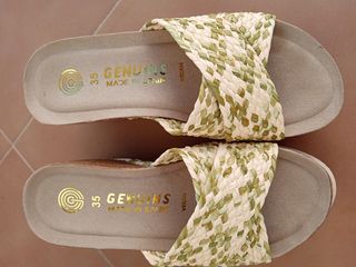 Sandalias Geniuns Talla 35 Beige/Verde