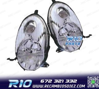FAROS PARA NISSAN MICRA K12 03-07 FONDO CROMADO