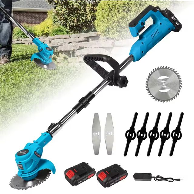 Cortacésped eléctrico con 2 baterías nuevo