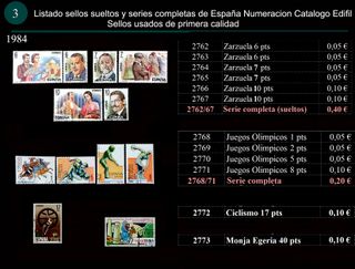 Sellos Año 1984 completo y sueltos Usados España