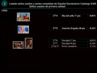 Sellos Año 1984 completo y sueltos Usados España