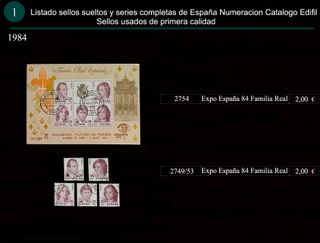 Sellos Año 1984 completo y sueltos Usados España