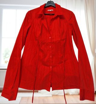 Camisa roja manga larga Talla M 38 Nueva