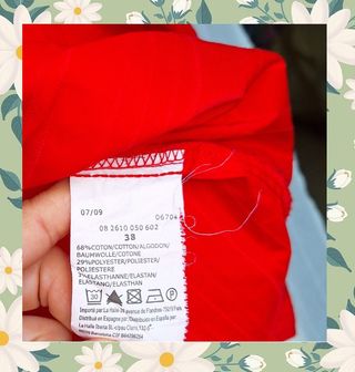 Camisa roja manga larga Talla M 38 Nueva
