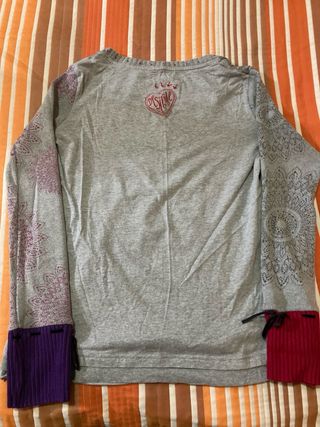 Jersey Desigual Mujer Gris y Rosa