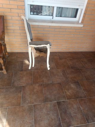 Silla de estilo Louis XV, francés. Terciopelo azul