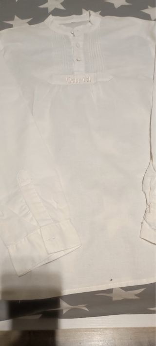 Camisa Baturro Blanca Bordada
