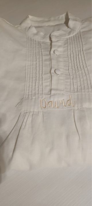 Camisa Baturro Blanca Bordada