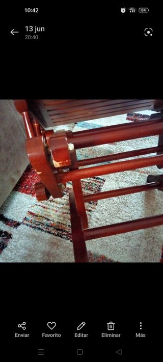 Reposapiés de madera maciza con balancín