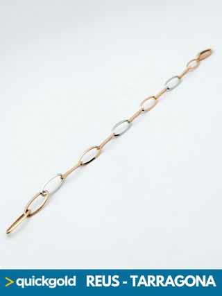 040-05-00418 PULSERA ORO DE 18K  OVALADOS 18.8CM