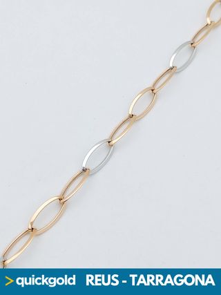 040-05-00418 PULSERA ORO DE 18K  OVALADOS 18.8CM