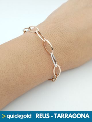 040-05-00418 PULSERA ORO DE 18K  OVALADOS 18.8CM