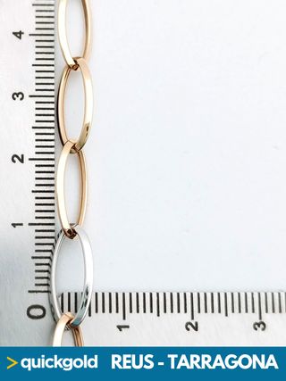 040-05-00418 PULSERA ORO DE 18K  OVALADOS 18.8CM