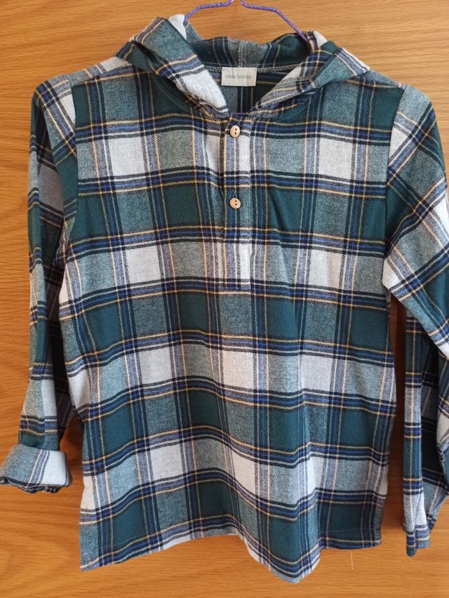 Camisa cuadros t.10 César Blanco. Tacto suave