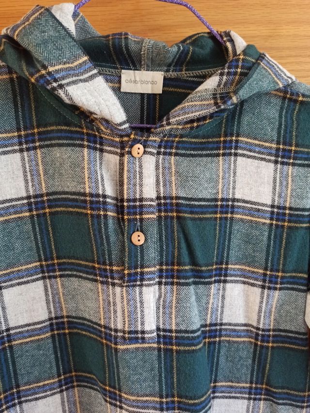 Camisa cuadros t.10 César Blanco. Tacto suave