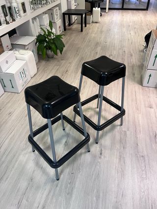 Juego de 2 Sillas Altas Negras