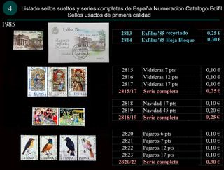 Sellos Año 1985 completo y sueltos Usados España