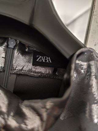 Top Zara Plateado Estampado