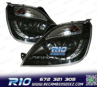 FAROS FORD FIESTA 02-05 LUZ DIURNA FONDO NEGRO