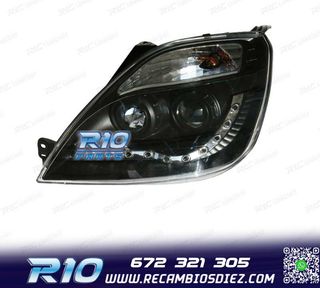 FAROS FORD FIESTA 02-05 LUZ DIURNA FONDO NEGRO