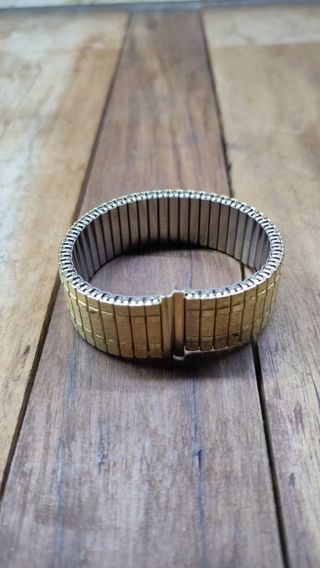 Correa flexible 22mm reloj antiguo dorado.