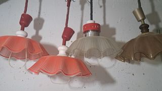 Lámparas colgantes vintage cristal y metal