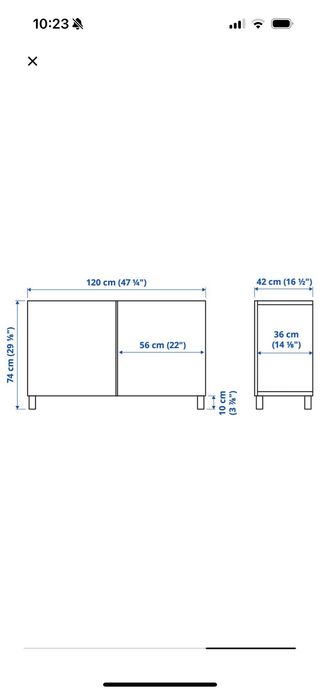 Mueble salón blanco 120x42x75 cm
