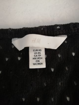 Top H&M Negro Talla XS