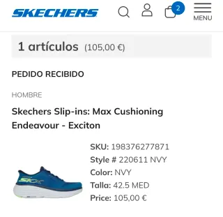 Zapatillas Skechers Slip-ins Hombre Talla 42.5