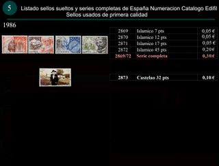 Sellos Año 1986 completo y sueltos Usados España