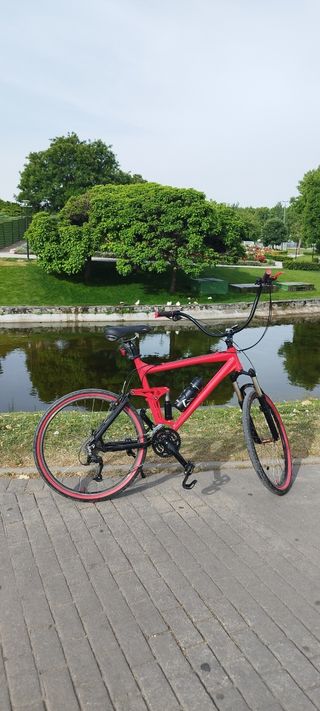 Bicicleta Custom Doble Suspensión Roja