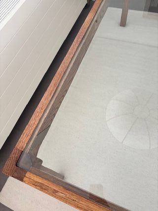 Mesa de centro madera olmo y cristal