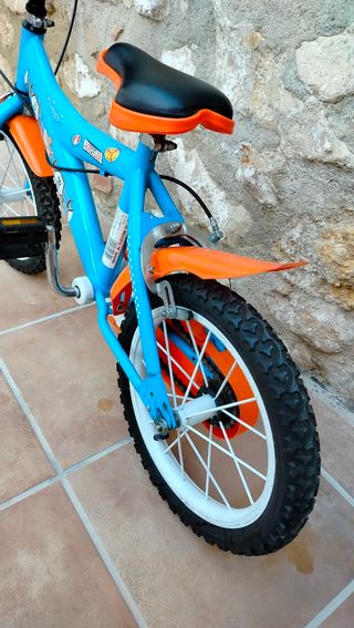 Bicicleta Infantil 14 Azul y Naranja