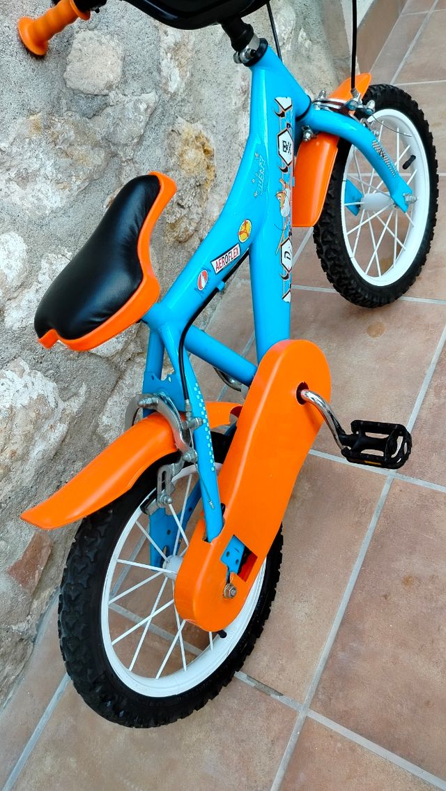 Bicicleta Infantil 14 Azul y Naranja