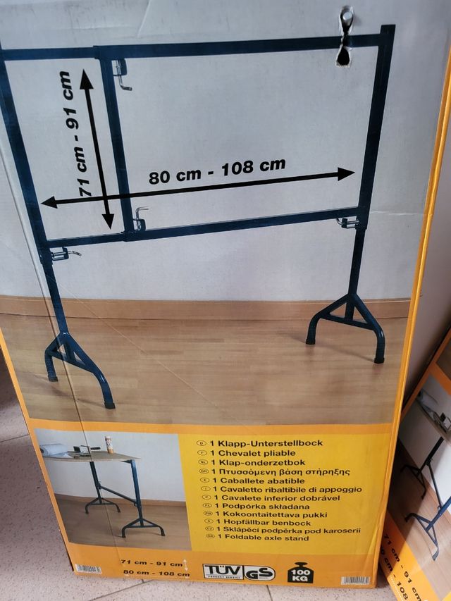 Caballete de hierro plegable