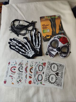 Pack Halloween: Máscara, Guantes y Tatuajes