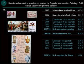 Sellos Año 1987 completo y sueltos Usados España
