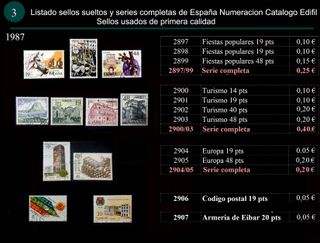 Sellos Año 1987 completo y sueltos Usados España