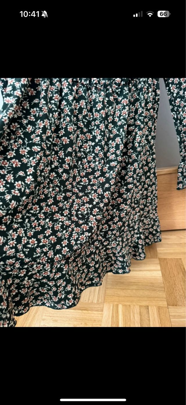 Vestido floral verde y rosa