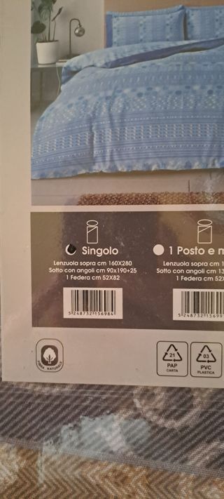 Completo letto singolo flanella