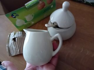 Set zuccheriera e lattiera Cream e Orange