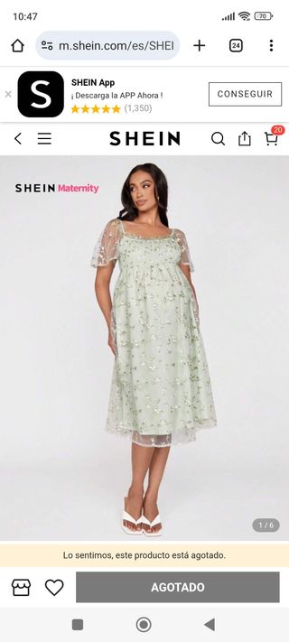 Vestido premamá verde SHEIN