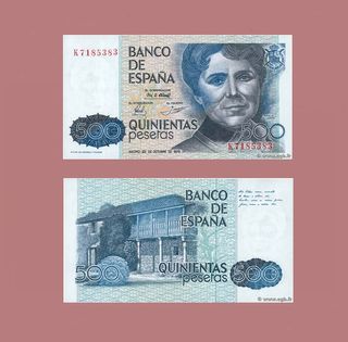 Billete 500 pesetas España 1979 Rosalia de Castro