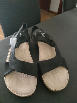 Sandalias Verano Mujer Negro y Beige