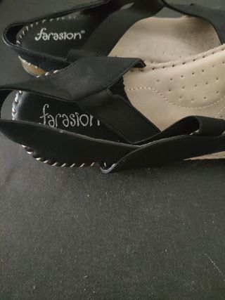 Sandalias Verano Mujer Negro y Beige