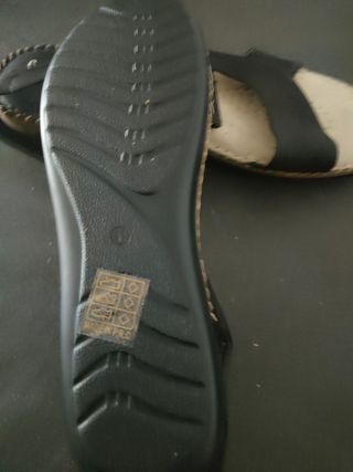 Sandalias Verano Mujer Negro y Beige