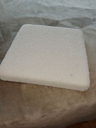Puff baúl de tela tipo borreguito