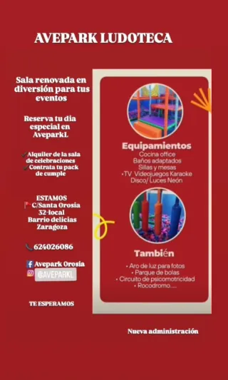 AVEPARK LUDOTECA SALA DE CELEBRACIONES