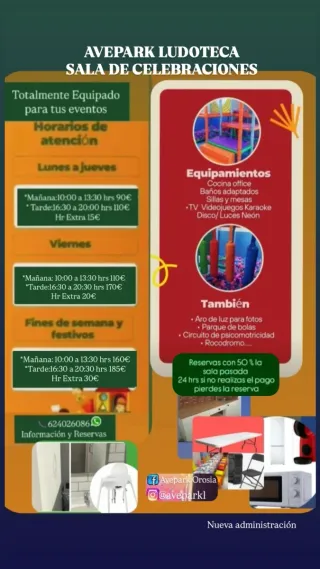 AVEPARK LUDOTECA SALA DE CELEBRACIONES