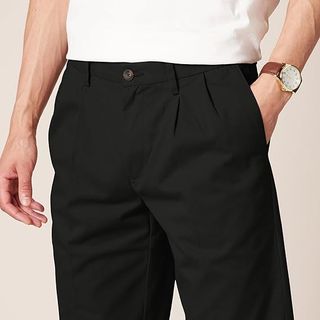 Pantalón Chino Negro Plisado Clásico 32W 29L